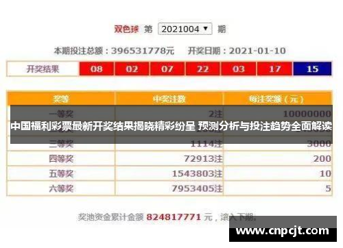 中国福利彩票最新开奖结果揭晓精彩纷呈 预测分析与投注趋势全面解读